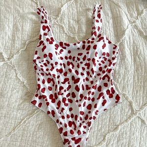 Red Spotted One Piece Swimsuit